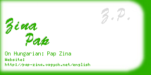 zina pap business card